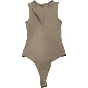 Abercrombie & Fitch Taupe Sleeveless Bodysuit